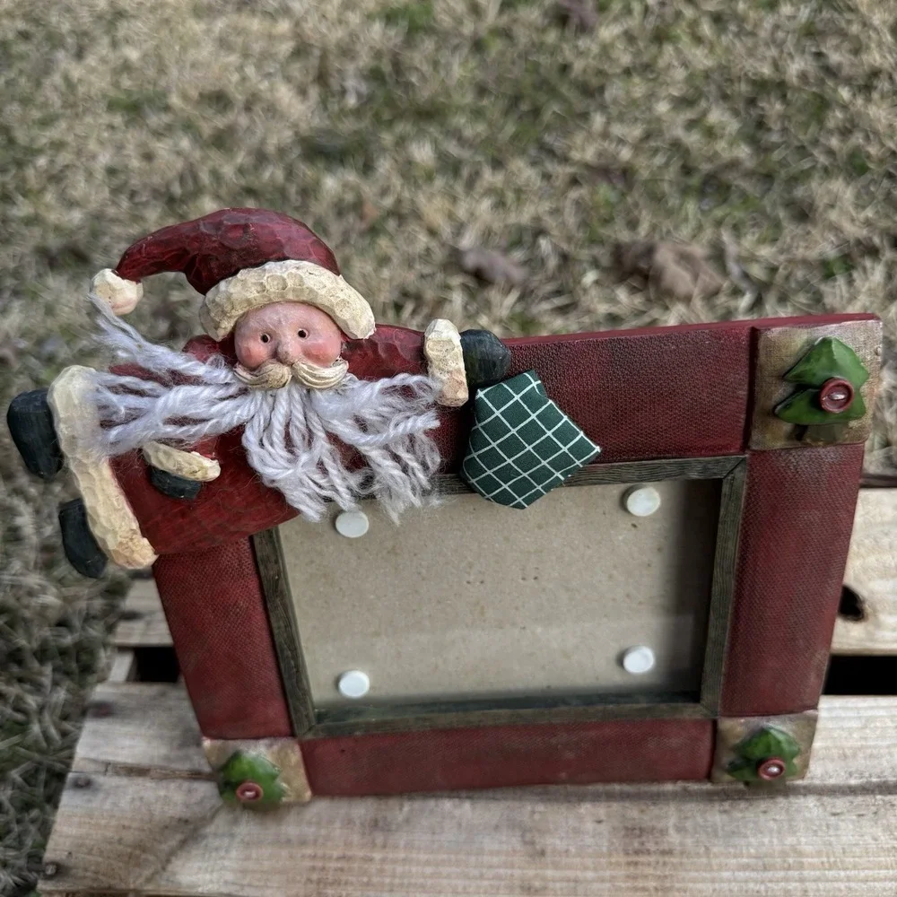 Vintage 3D Christmas Santa Claus Photo‎ Frame Picture